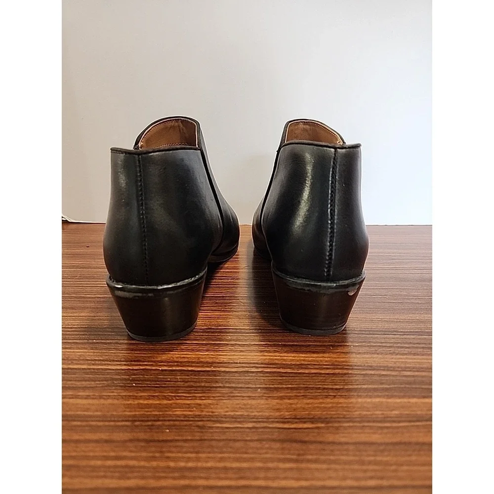 Vionic Jolene Leather Black Ankle Boots US 8 EU 38‎ UK 6
